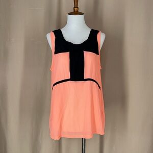IRIS Orange and Black Sleeveless Women's Top